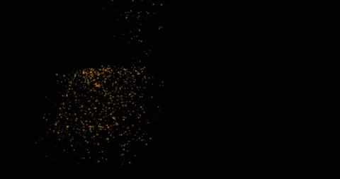 Background of 3d golden yellow shiny moving blurry particles bokeh, sparkles on Stock Footage 166323245