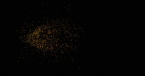 Background of 3d golden yellow shiny moving blurry particles bokeh, sparkles on Stock Footage 166533596