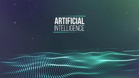 Background 3d grid. Ai tech wire network futuristic wireframe. Artificial イラスト素材