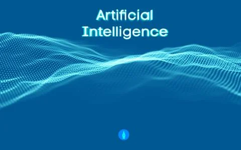 Background 3d grid. Ai tech wire network futuristic wireframe. Artificial Stock Illustration