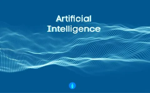 Background 3d grid. Ai tech wire network futuristic wireframe. Artificial Illustrazione stock