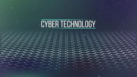 Background 3d grid.Cyber technology Ai tech wire network futuristic wireframe Stock Illustration