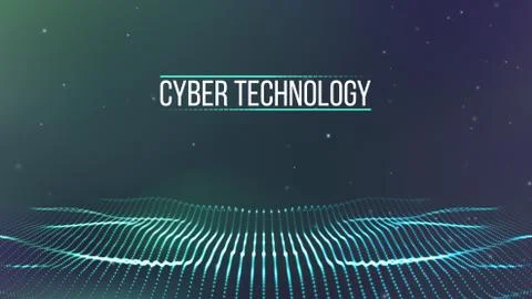 Background 3d grid.Cyber technology Ai tech wire network futuristic wireframe Stock Illustration