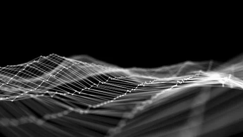 Background 3d grid.Cyber technology Ai tech wire network futuristic wireframe Stock Illustration