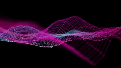 Background 3d grid.Cyber technology Ai tech wire network futuristic wireframe Illustrazione stock