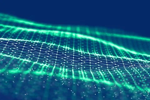 Background 3d grid.Cyber technology Ai tech wire network futuristic wireframe イラスト素材