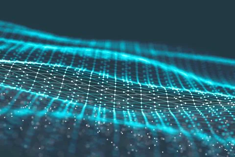 Background 3d grid.Cyber technology Ai tech wire network futuristic wireframe イラスト素材