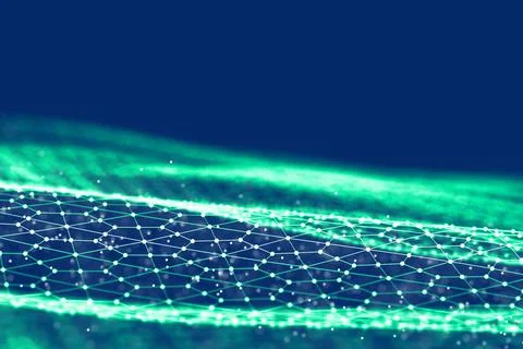 Background 3d grid.Cyber technology Ai tech wire network futuristic wireframe イラスト素材