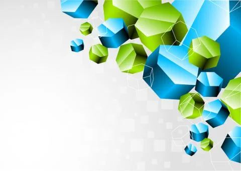 Background with 3d hexagon Illustrazione stock