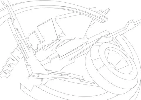 Background 3D Hi Tech Technology Concept Stock Illustration