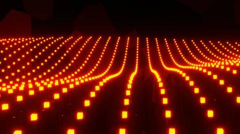 Background 3D with orange cubes waves, abstract technology design, fantastic  Stock Illustration