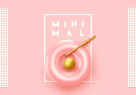 Background with 3d realistic objects. Minimal abstract composition. backdrop  Illustrazione stock
