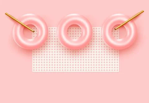 Background with 3d realistic objects. Minimal abstract composition. backdrop  Illustrazione stock