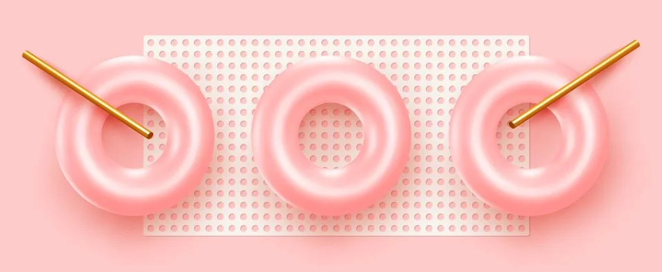 Background with 3d realistic objects. Minimal abstract composition. backdrop  Stock Illustration