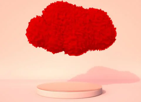 Background 3d rendering with podium and minimal cloud scene, minimal produc.. Stock Photos