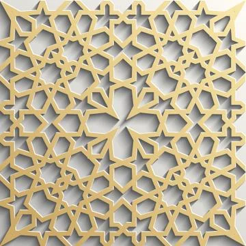 Background with 3d seamless pattern in Islamic style Illustrazione stock