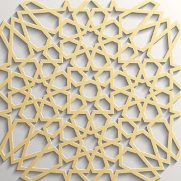 Background with 3d seamless pattern in Islamic style Illustrazione stock