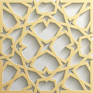 Background with 3d seamless pattern in Islamic style Stockillustratie