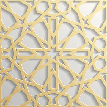 Background with 3d seamless pattern in Islamic style Illustrazione stock