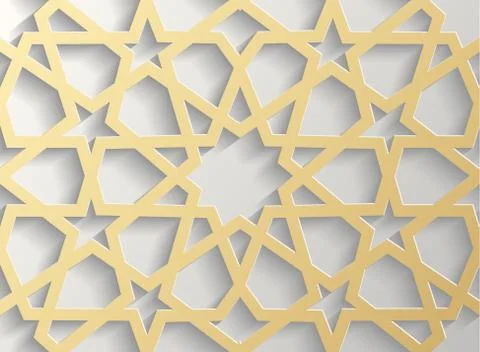 Background with 3d seamless pattern in Islamic style Illustrazione stock