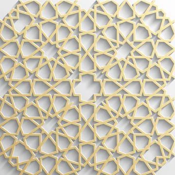 Background with 3d seamless pattern in Islamic style Stockillustratie