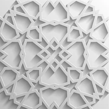 Background with 3d seamless pattern in Islamic style 스톡 일러스트