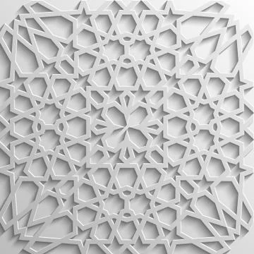 Background with 3d seamless pattern in Islamic style Illustrazione stock