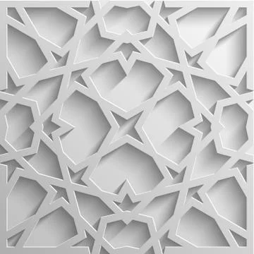 Background with 3d seamless pattern in Islamic style Illustrazione stock