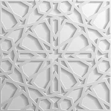 Background with 3d seamless pattern in Islamic style Stockillustratie