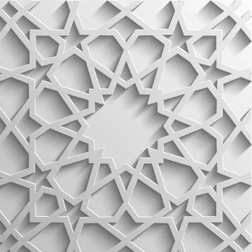 Background with 3d seamless pattern in Islamic style 스톡 일러스트