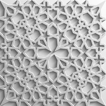 Background with 3d seamless pattern in Islamic style Stockillustratie