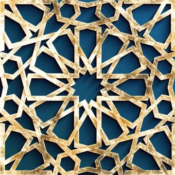 Background with 3d seamless pattern in Islamic style Stock-Illustration