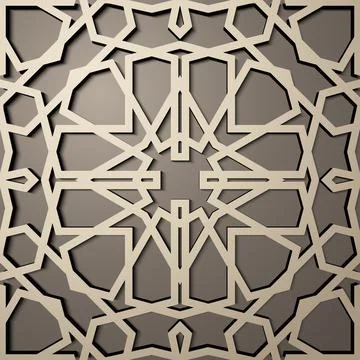 Background with 3d seamless pattern in Islamic style . , arabic geometric east Stockillustratie
