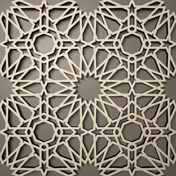 Background with 3d seamless pattern in Islamic style . , arabic geometric east 스톡 일러스트