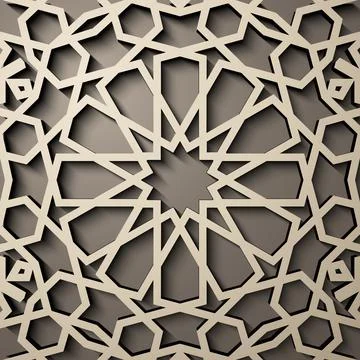 Background with 3d seamless pattern in Islamic style . , arabic geometric east Stockillustratie