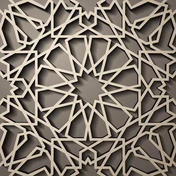 Background with 3d seamless pattern in Islamic style . , arabic geometric east Illustrazione stock