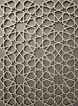 Background with 3d seamless pattern in Islamic style . , arabic geometric east Illustrazione stock