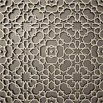 Background with 3d seamless pattern in Islamic style . , arabic geometric east 스톡 일러스트