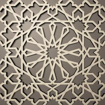Background with 3d seamless pattern in Islamic style . , arabic geometric east Stock Illustration