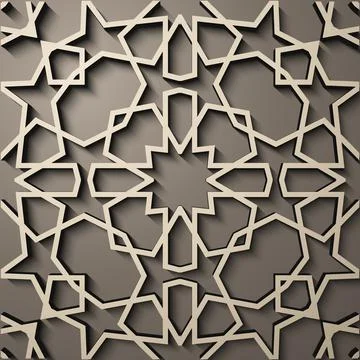 Background with 3d seamless pattern in Islamic style . , arabic geometric east Stock Illustration