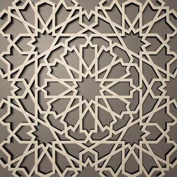 Background with 3d seamless pattern in Islamic style . , arabic geometric east Stock Illustration
