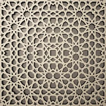 Background with 3d seamless pattern in Islamic style . , arabic geometric east Stock-Illustration