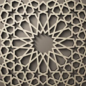 Background with 3d seamless pattern in Islamic style . , arabic geometric east Stockillustratie