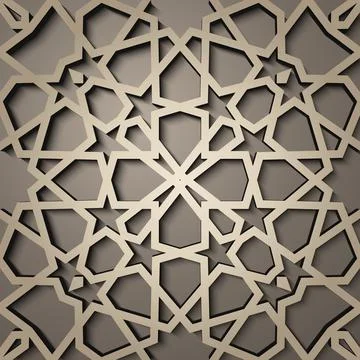 Background with 3d seamless pattern in Islamic style . , arabic geometric east Stockillustratie
