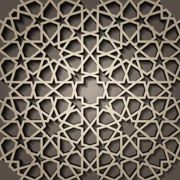 Background with 3d seamless pattern in Islamic style . , arabic geometric east 스톡 일러스트
