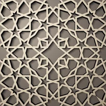 Background with 3d seamless pattern in Islamic style . , arabic geometric east Stock Illustration