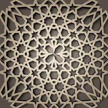 Background with 3d seamless pattern in Islamic style . , arabic geometric east Illustrazione stock