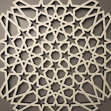 Background with 3d seamless pattern in Islamic style . , arabic geometric east Stock Illustration