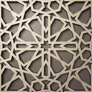 Background with 3d seamless pattern in Islamic style . , arabic geometric east Stock Illustration