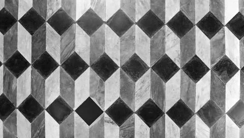 Background of 3d shape in black and white Fotos Stock